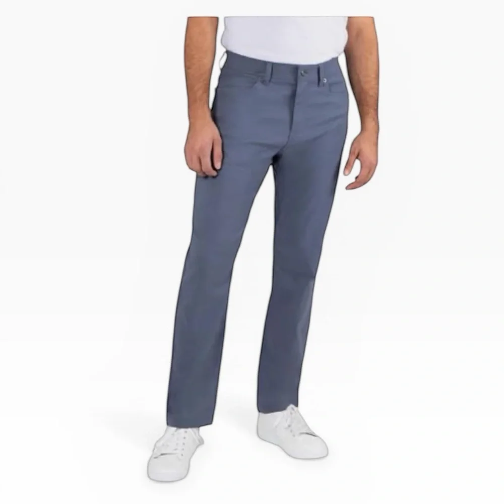 Gerry Men's Blue Tech 5 Pocket Stretch Fabric Comfort Waistband Pant 32X34